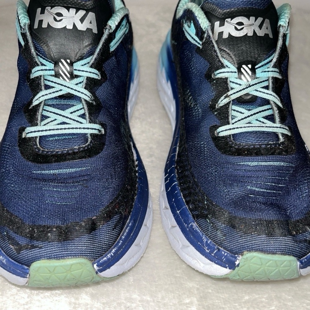 Hoka‎ One One Bondi 5 Womens 9.5 Blue Lace Up Athletic Running Shoes Sneakers. - Picture 12 of 16